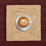 Braided Jute Square Placemats for Bed-Side Table, Center Table, Dining Table Mat 35 Cm Natural/Beige Set of 4 - Image 3