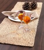 Jute Table Runner 36 Inches Long | 13x36 Natural Jute Braided Table Runner | Organic Eco-Friendly Rustic Vintage Dining Table Runner
