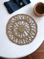 Boho Handmade Jute Placemats | Handcrafted jute placemats | 30 cm Dia | Set of 4
