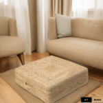 Jute Floor Cushion | Boho Rustic Hard Filled Cushion