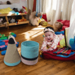 Rocket Storage Basket And Bin For Kids Nursery 10x22 inches
