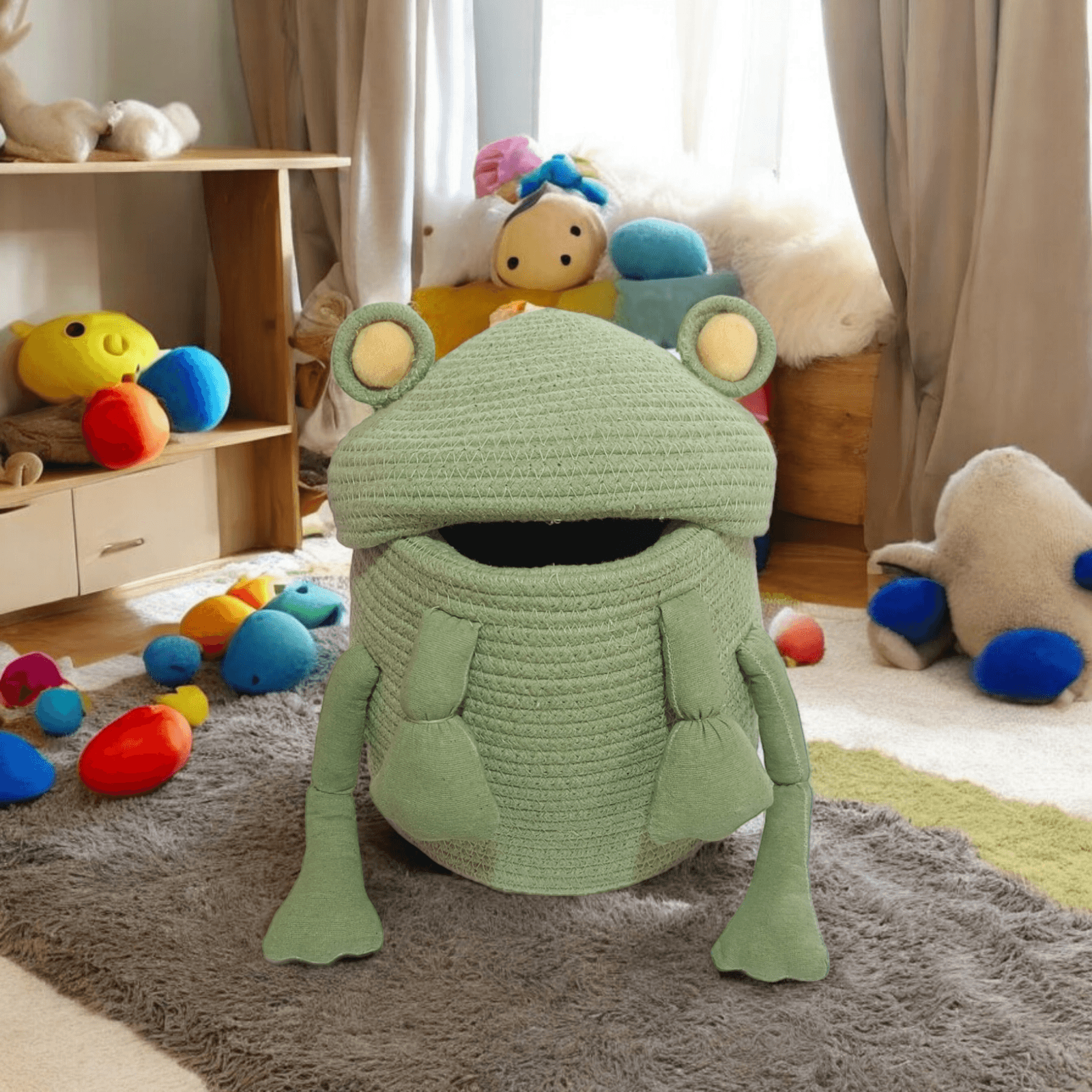 Photoroom-20240626_175220.png Crazy Frog Storage Basket Kid's Toys Green - Image 1