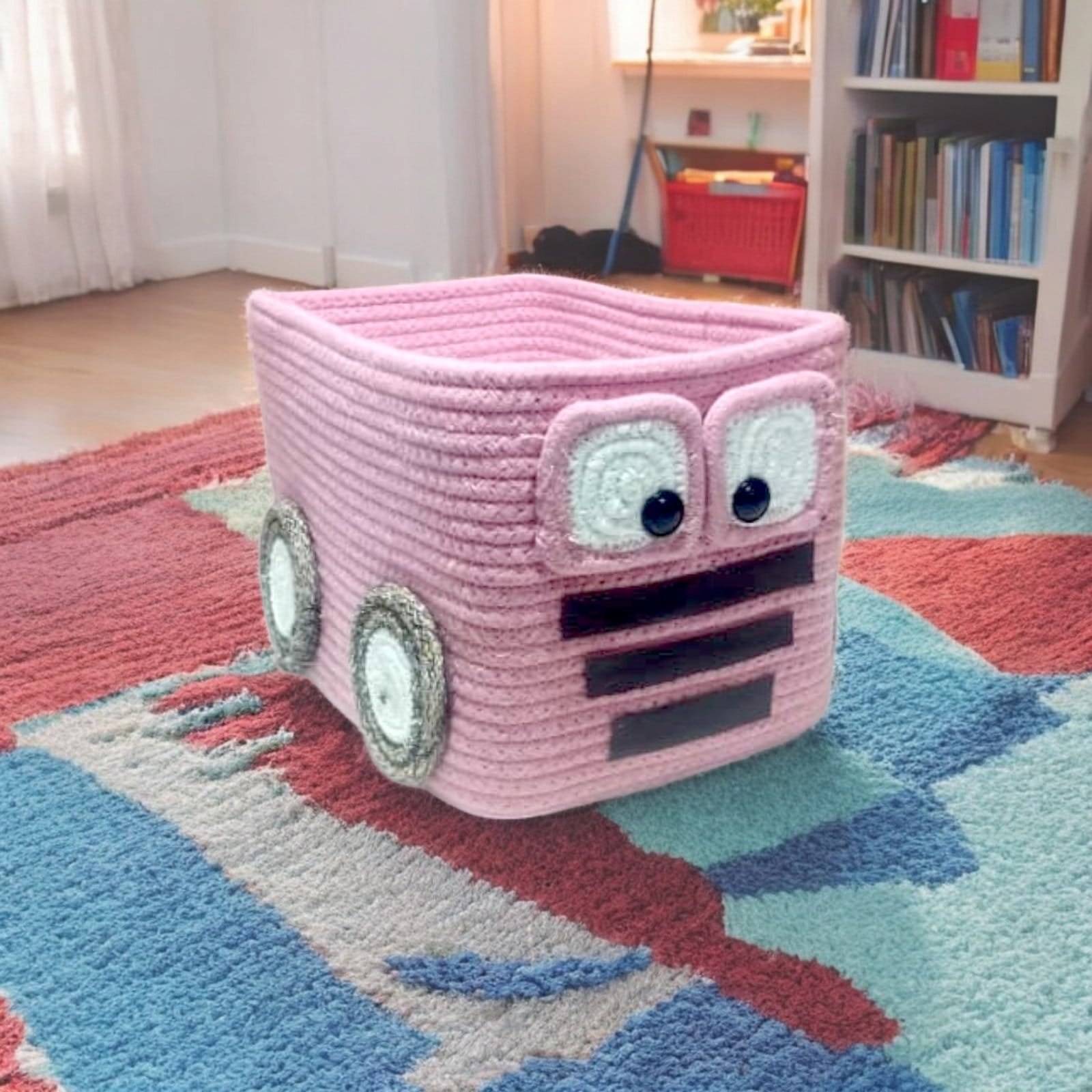 Photoroom-20250102_102624.jpg Kids Storage Bus-Toys Organiser Pink - Image 1