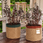Jute Planter Basket - Woven Jute Rope Covers for Decorating Indoor/Outdoor Succulents, Small Plant Pots - Set of 2