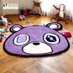 Purple Bear Kids Area Rug, Cartoon Design, Luxury Affordable Collection - Image 8